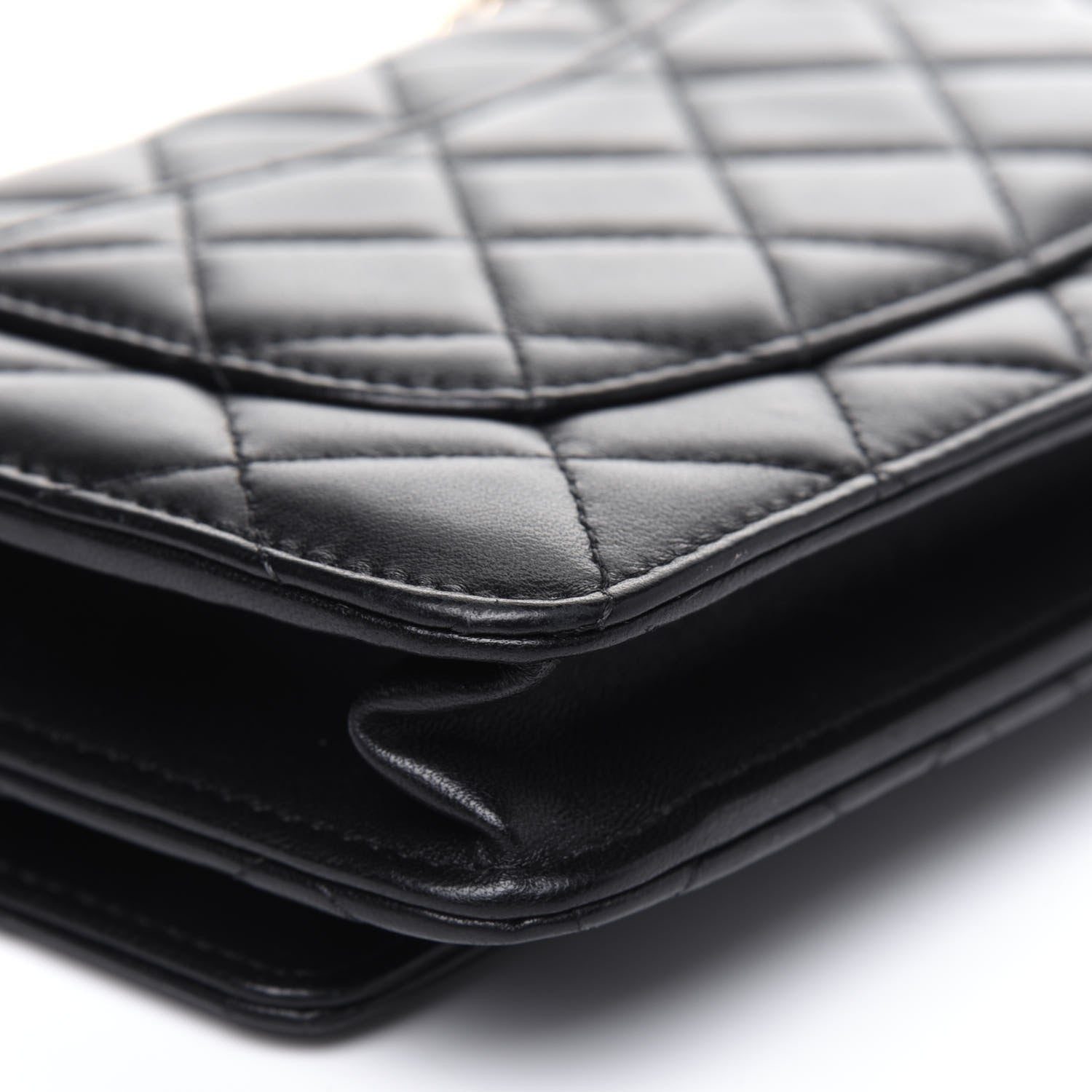 Chanel Lambskin Quilted Wallet On Chain WOC Black 12 of 15