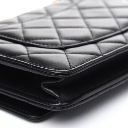 Chanel Lambskin Quilted Wallet On Chain WOC Black 12 of 15