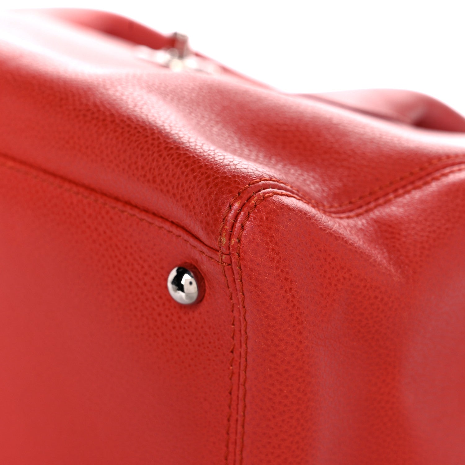 Chanel Calfskin Small Cerf Shopper Tote Red 10 of 21