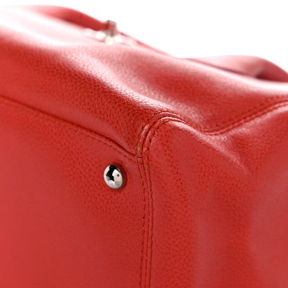 Chanel Calfskin Small Cerf Shopper Tote Red 10 of 21