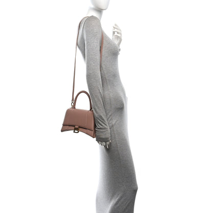 Balenciaga Grained Calfskin Small Hourglass Top Handle Bag Nude Beige 2 of 10