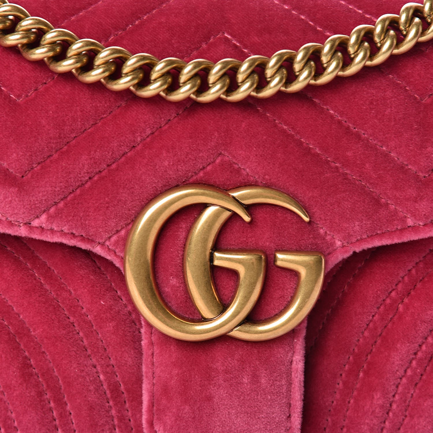Gucci Velvet Matelasse Small GG Marmont Shoulder Bag Light Raspberry Rose 10 of 11