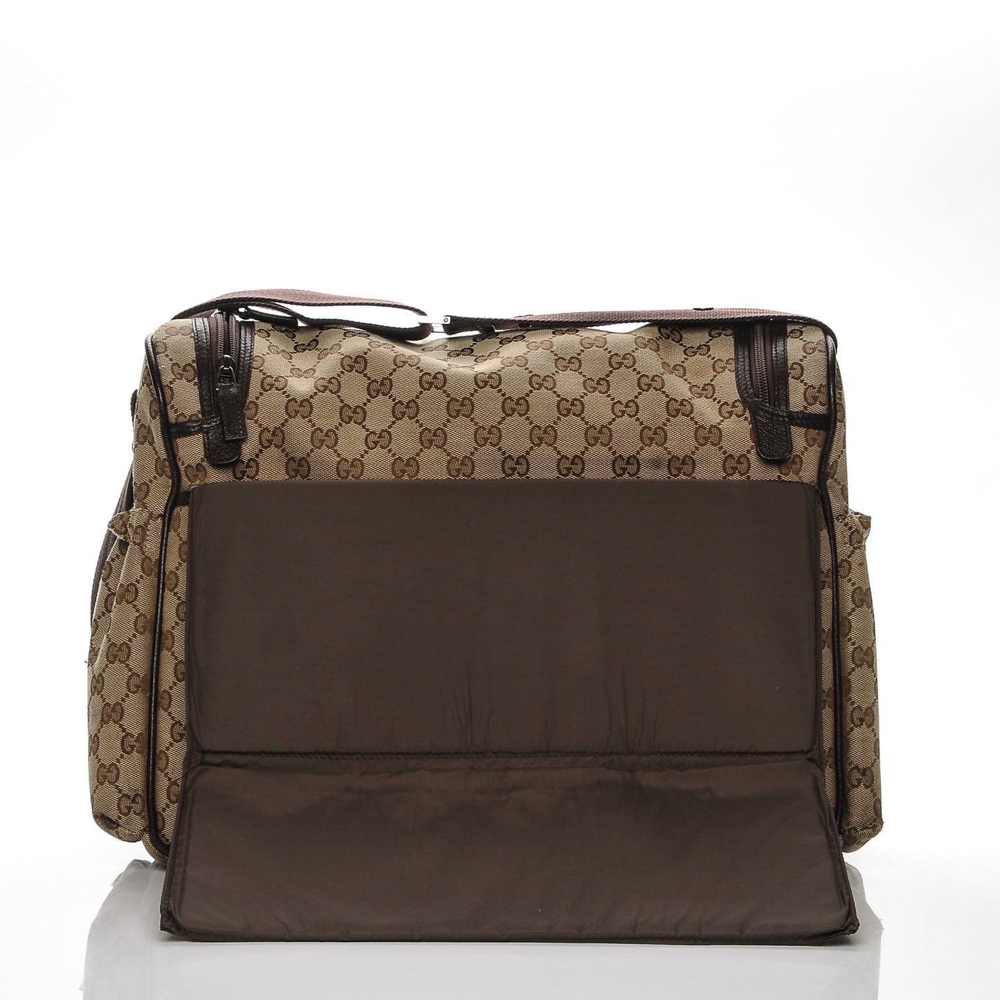 Monogram Natural Pigskin Large Diaper Bag Beige Ebony Cocoa Dark Chocolate