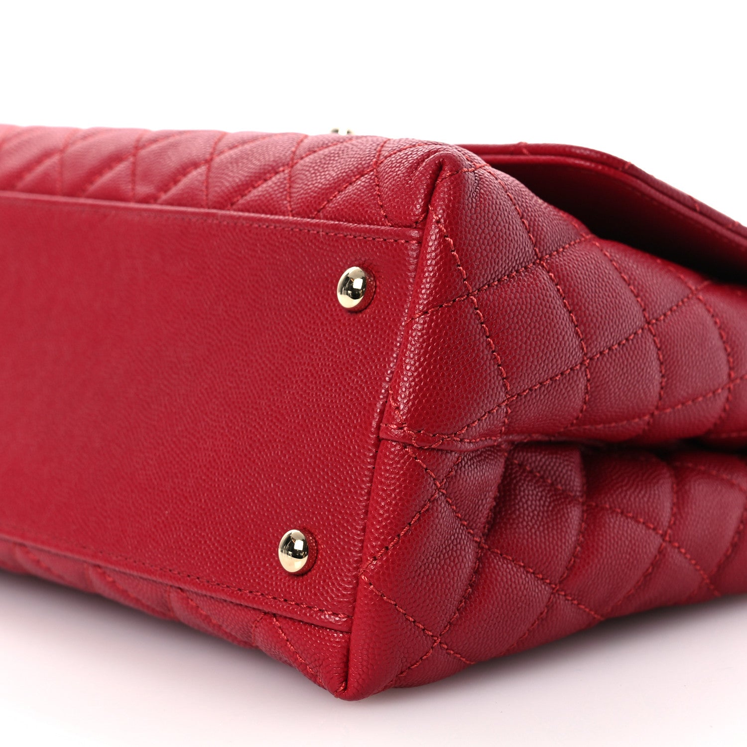 Chanel Caviar Quilted Small Coco Handle Flap Red 10 of 10