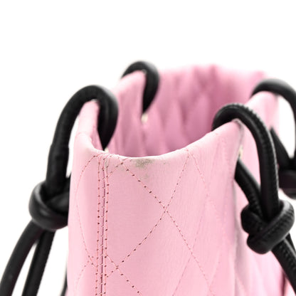 Chanel Calfskin Quilted Medium Cambon Tote Pink Black 16 of 16