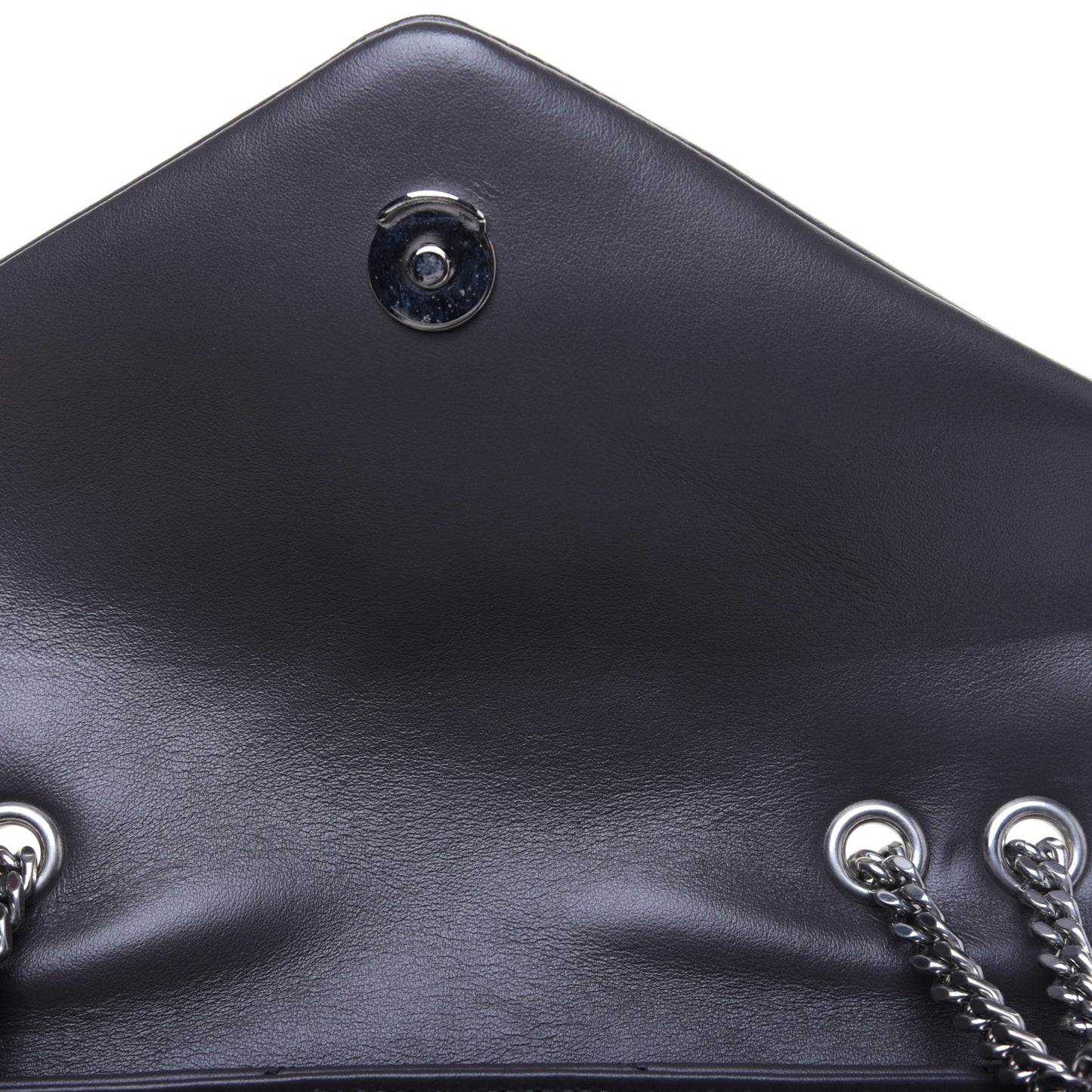 Calfskin Y Quilted Monogram Small Loulou Chain Satchel Asphalt