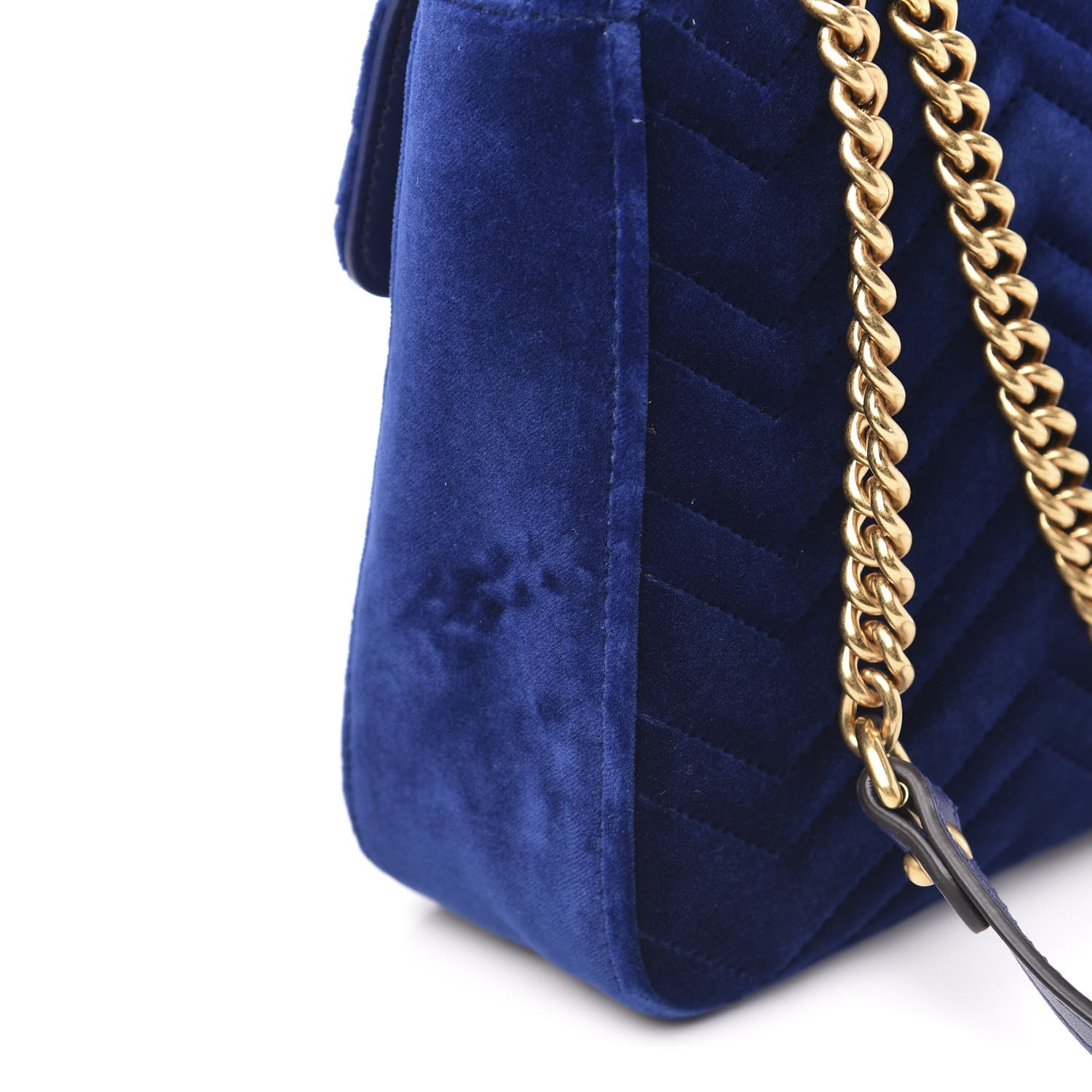 Gucci Velvet Matelasse Medium GG Marmont Shoulder Bag Cobalt Blue 14 of 14