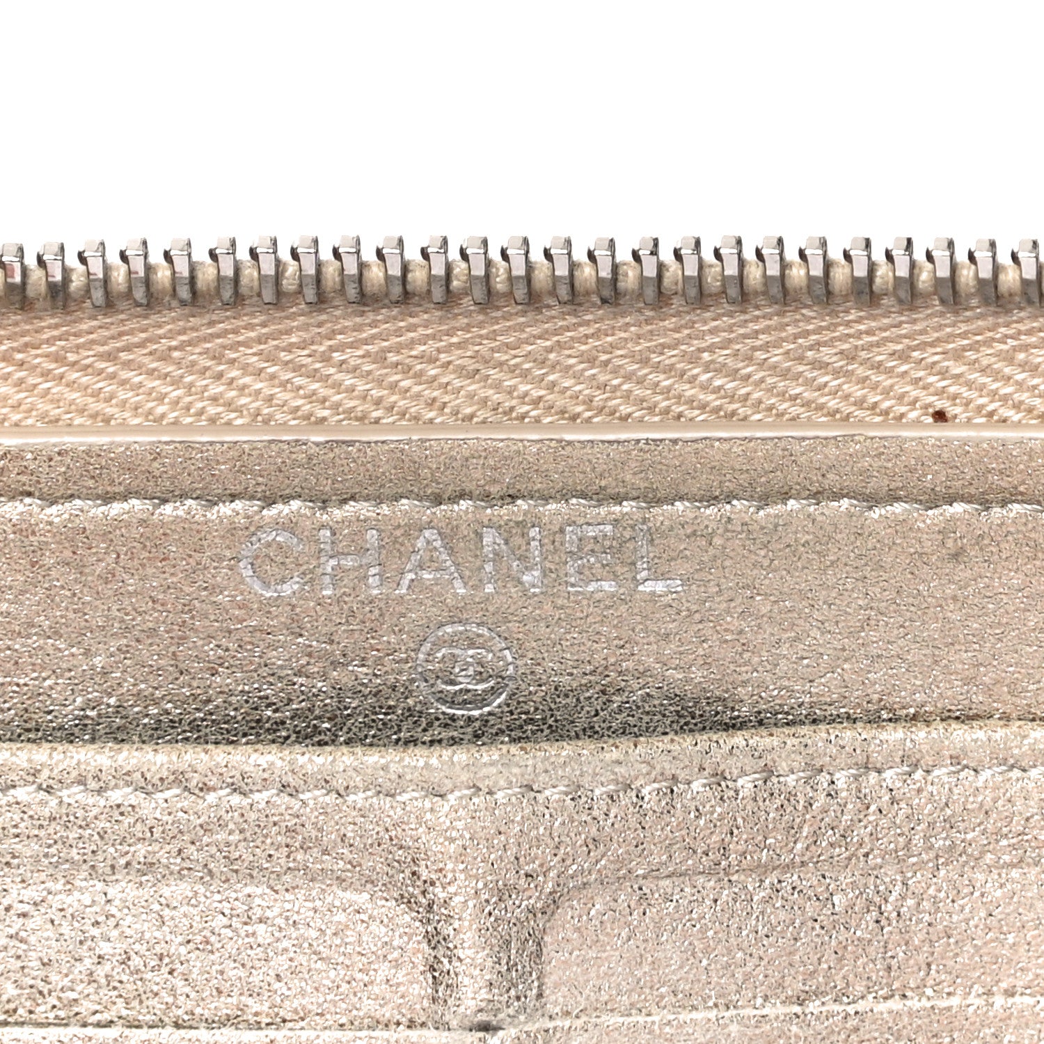 Chanel Metallic Lambskin Quilted Gusset Wallet Gold 6 of 13