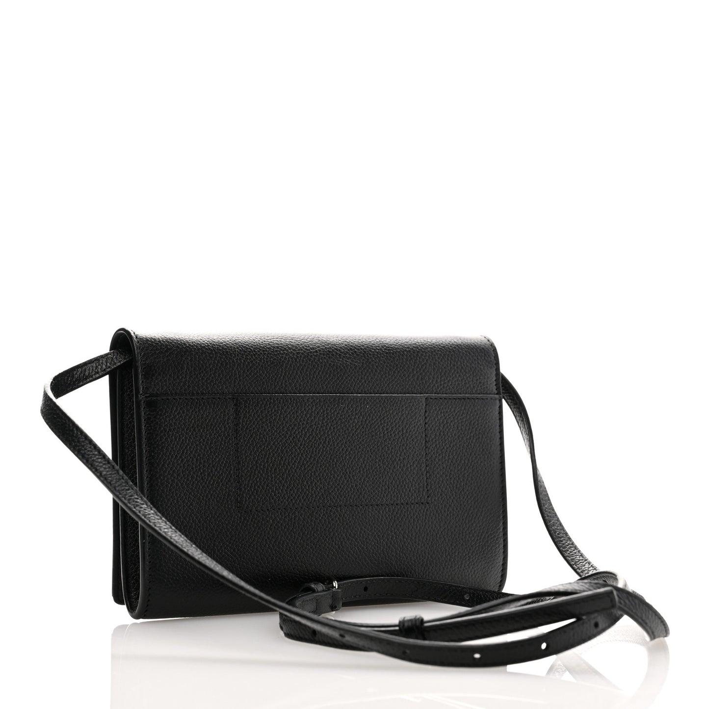 Grained Calfskin Phone Holder Black