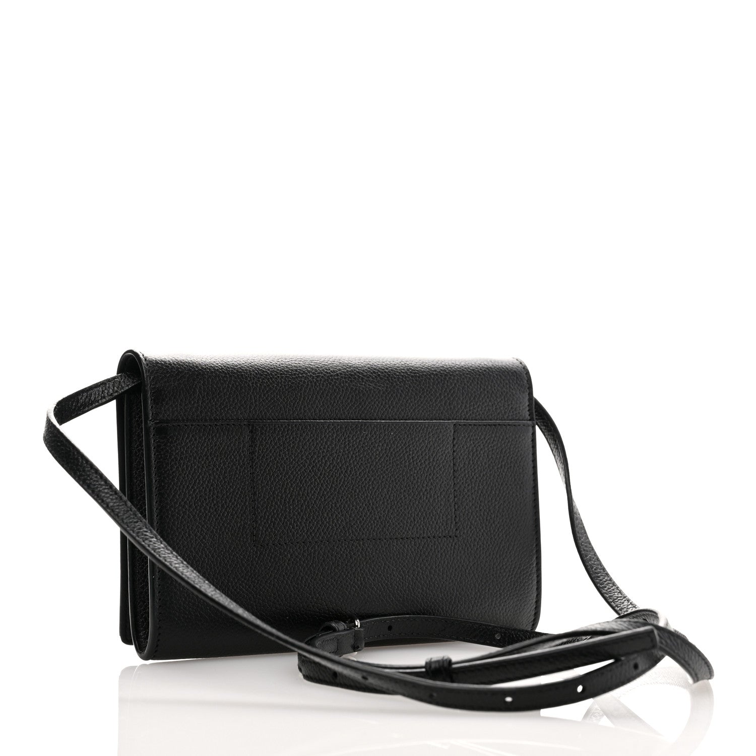 Balenciaga Grained Calfskin Phone Holder Black 3 of 10