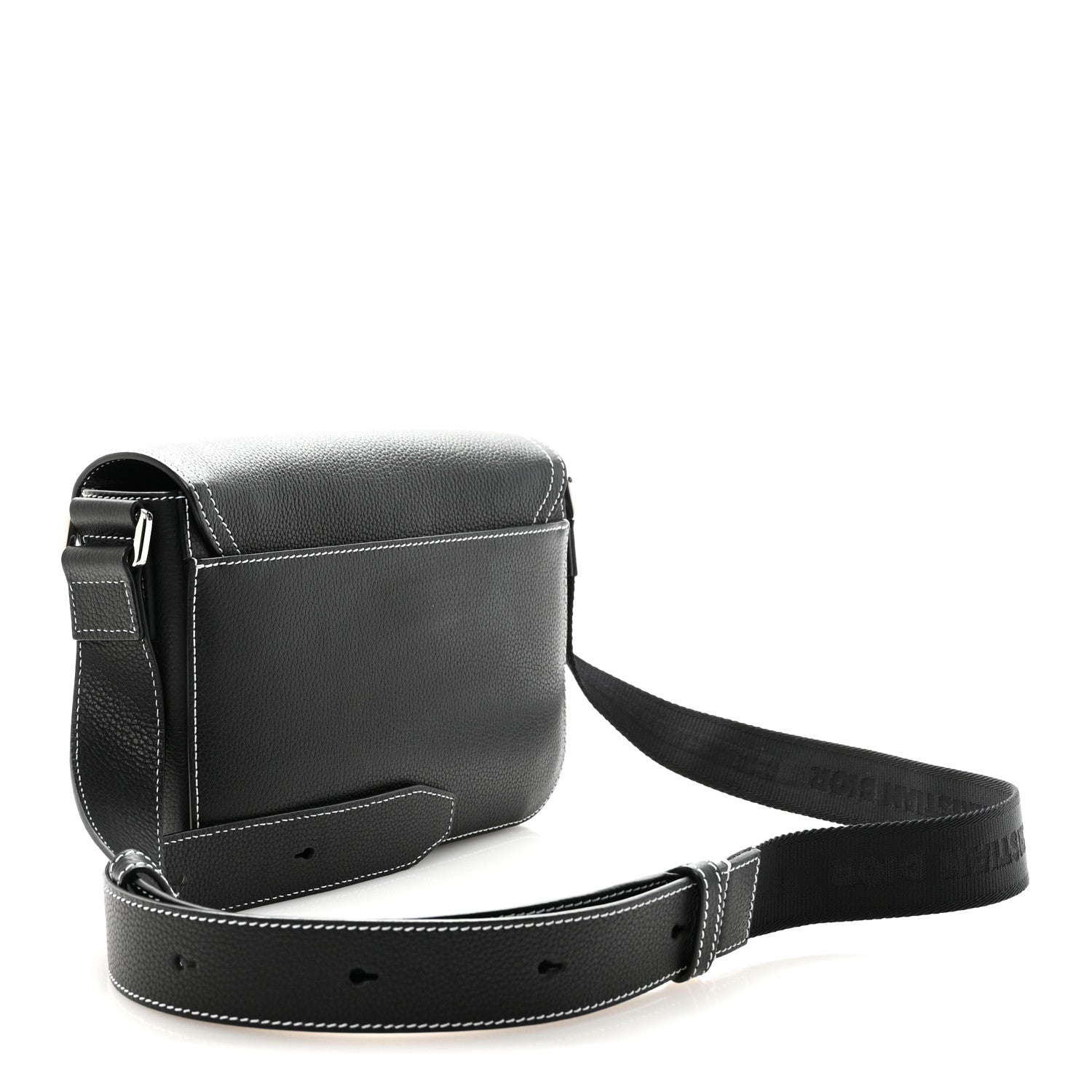 Christian Dior Grained Calfskin Medium Saddle Messenger Bag Black 3 of 11