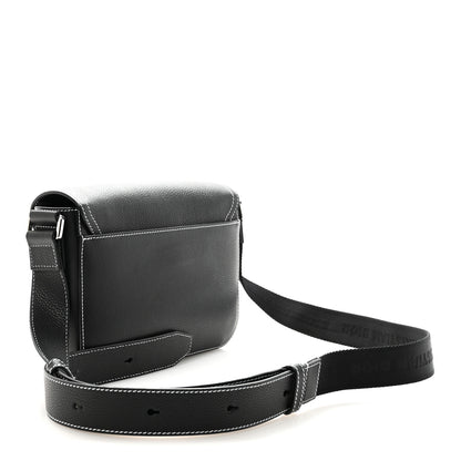 Christian Dior Grained Calfskin Medium Saddle Messenger Bag Black 3 of 11