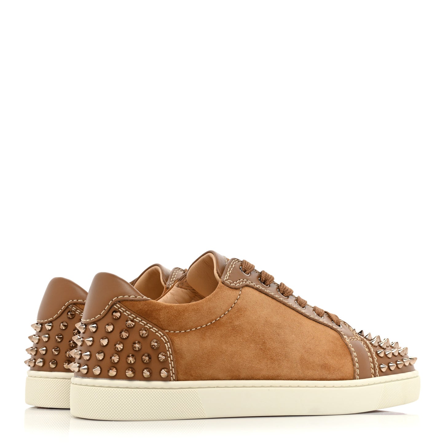 Suede Calfskin Mens Louis Junior Spikes Orlato Flat Sneakers 42 Brown