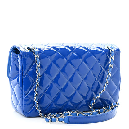Chanel Patent Quilted Large Coco Shine Flap Blue 3 of 11