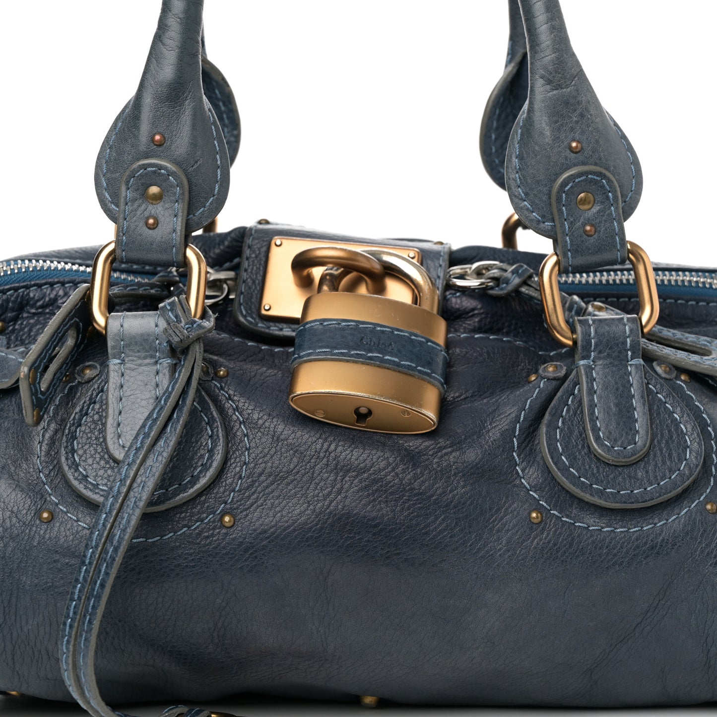 Calfskin Paddington Satchel Blue