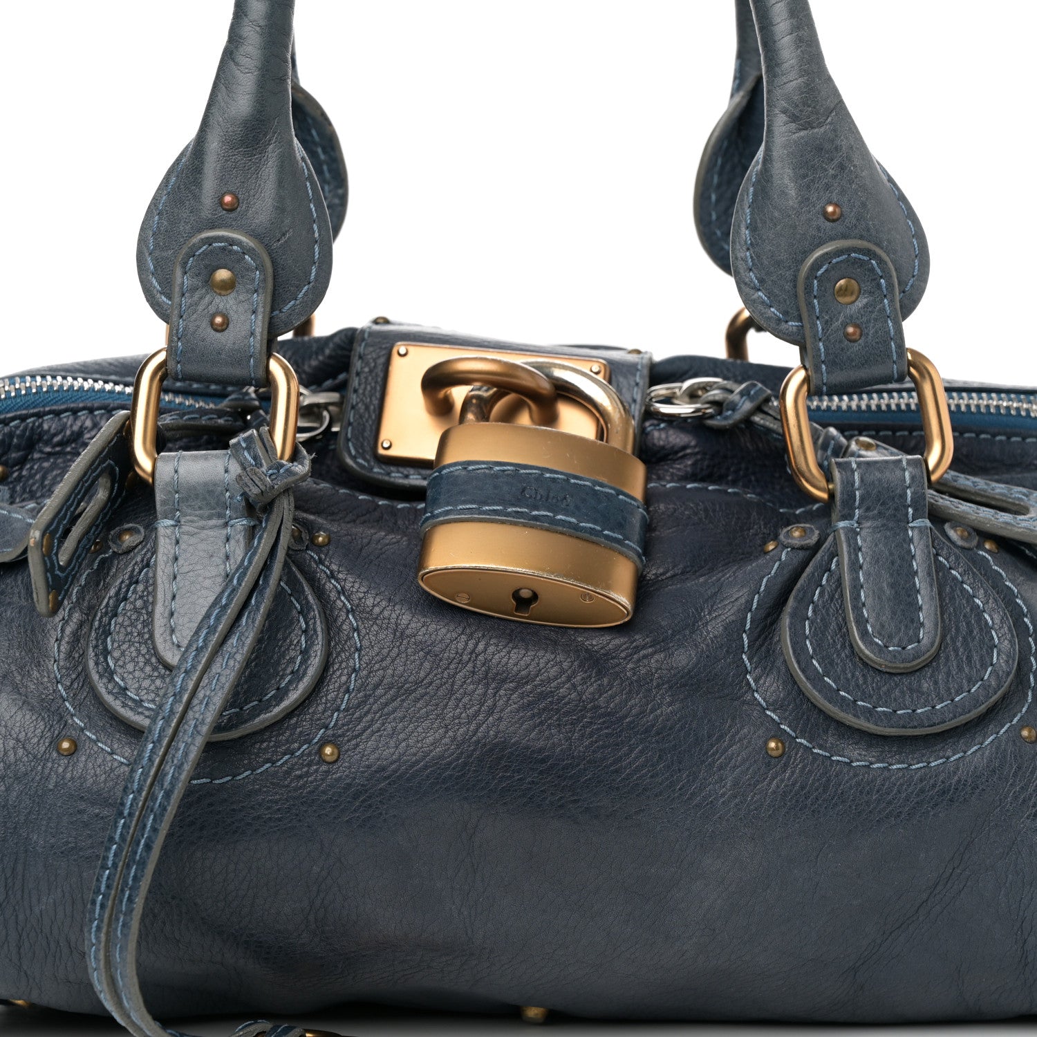 Chloe Calfskin Paddington Satchel Blue 9 of 13