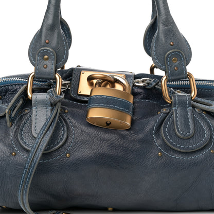 Chloe Calfskin Paddington Satchel Blue 9 of 13