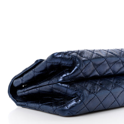 Chanel Metallic Aged Calfskin Quilted Accordion Reissue 2.55 Flap Blue 10 of 14