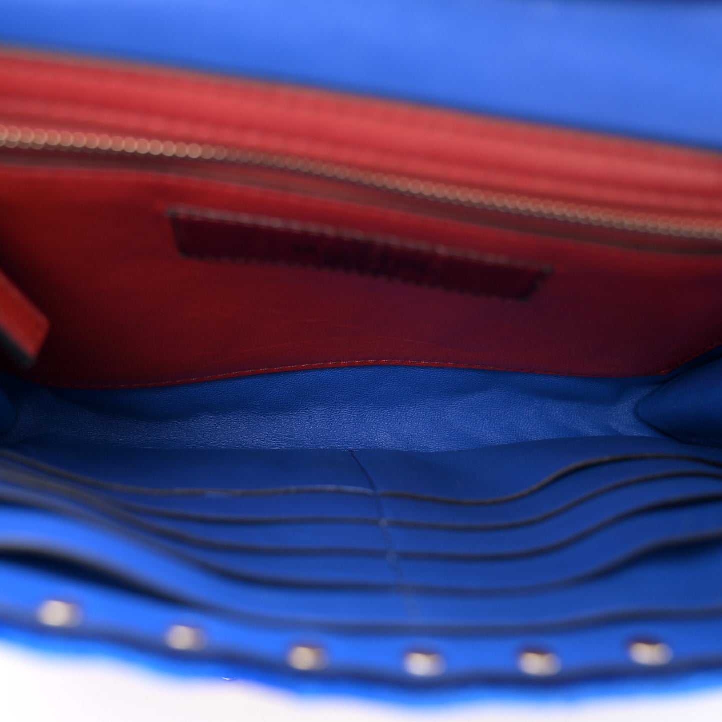 Velvet Rockstud Spike Wallet on Chain Acid Blue