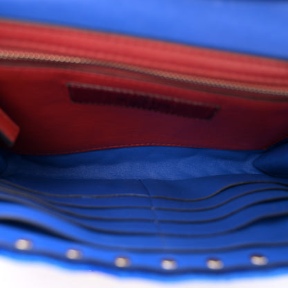 Valentino Garavani Velvet Rockstud Spike Wallet on Chain Acid Blue 5 of 9