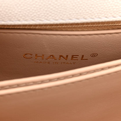 Chanel Caviar Quilted Mini Coco Handle Flap White 6 of 10
