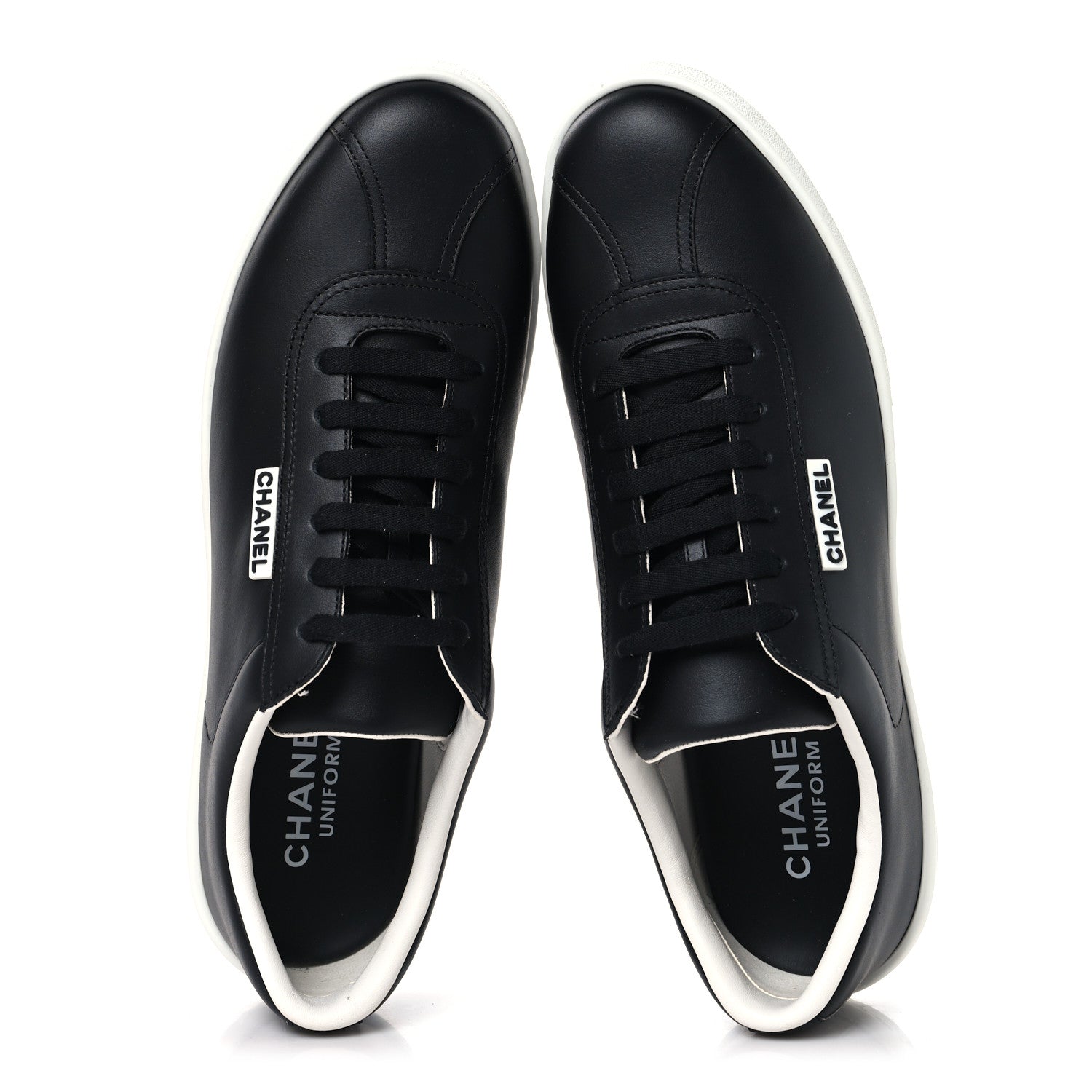 Chanel Calfskin CC Mens Uniform Sneakers 43 Black 2 of 8