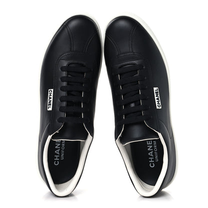 Chanel Calfskin CC Mens Uniform Sneakers 43 Black 2 of 8