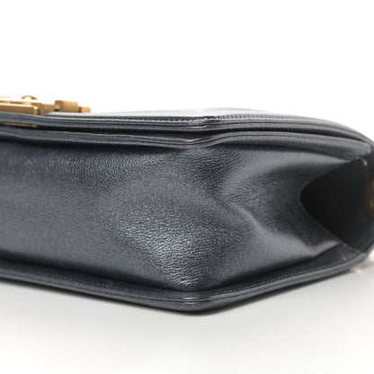 Chanel Metallic Calfskin Quilted Medium Boy Flap Dark Grey 10 of 12