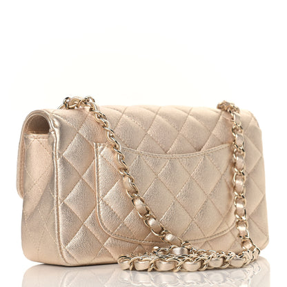 Chanel Metallic Lambskin Quilted Mini Rectangular Flap Gold 2 of 10