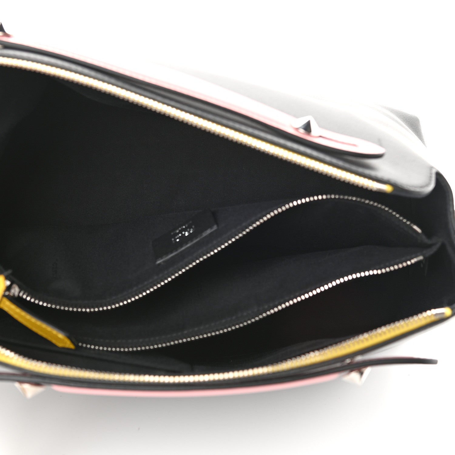 Fendi Vitello Dolce 4 Color Large By The Way Boston Bag Black Multicolor 4 of 8