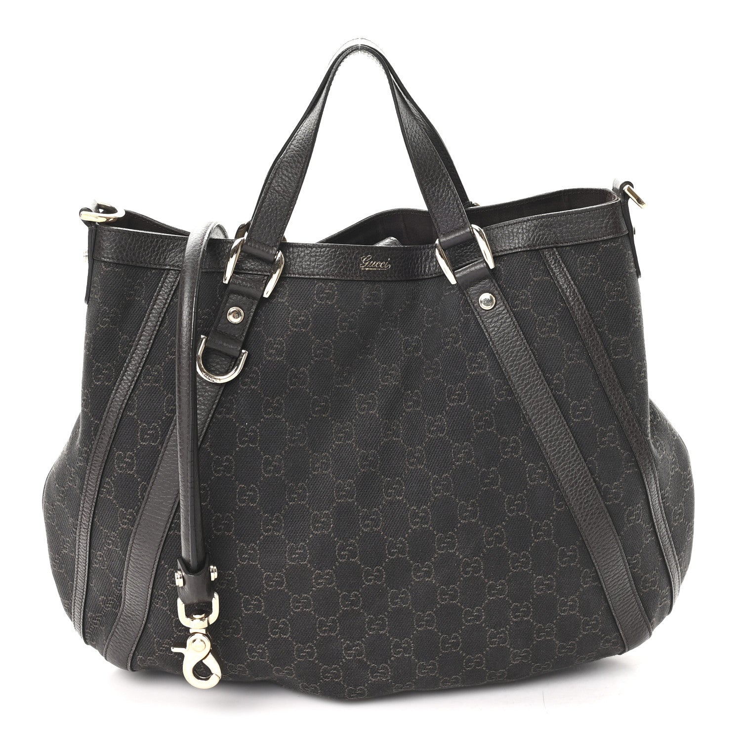 Gucci Monogram Medium Abbey Convertible Tote Dark Brown 1 of 10