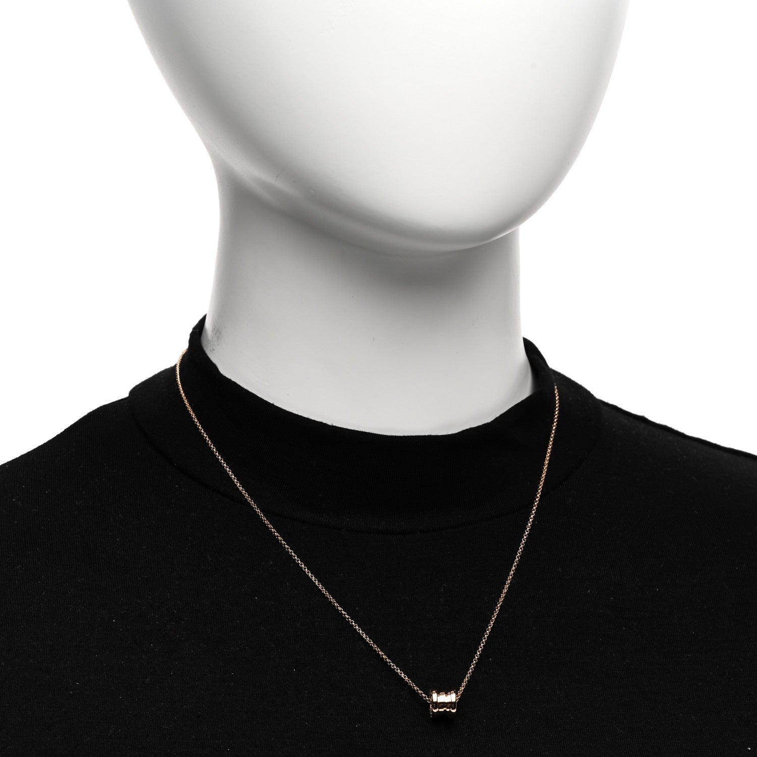 Bulgari 18K Rose Gold Mini B.Zero1 Pendant Necklace 2 of 4