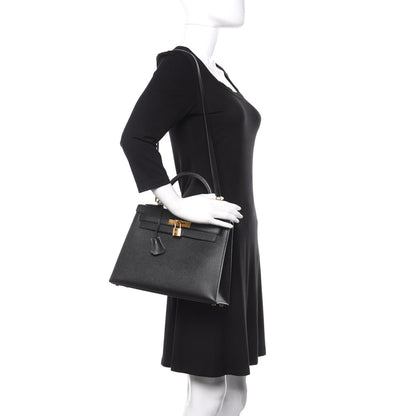 Hermes Epsom Kelly Sellier 28 Black 2 of 12