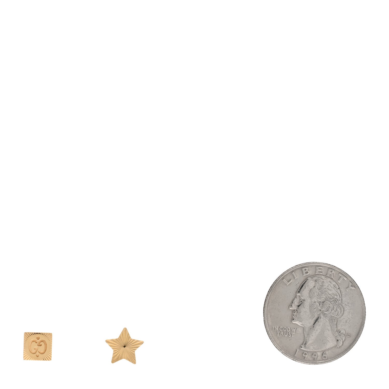 Gucci 18K Yellow Gold Icon Square Star Earrings 2 of 5
