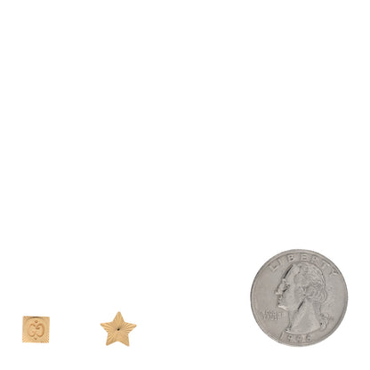 Gucci 18K Yellow Gold Icon Square Star Earrings 2 of 5