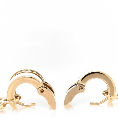 Chanel Crystal CC Hoop Drop Earrings Gold Pearly White 3 of 4