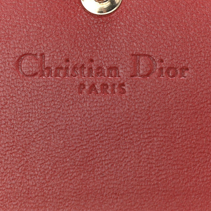 Christian Dior Lambskin Cannage Mini Lady Dior Wallet Red 7 of 8