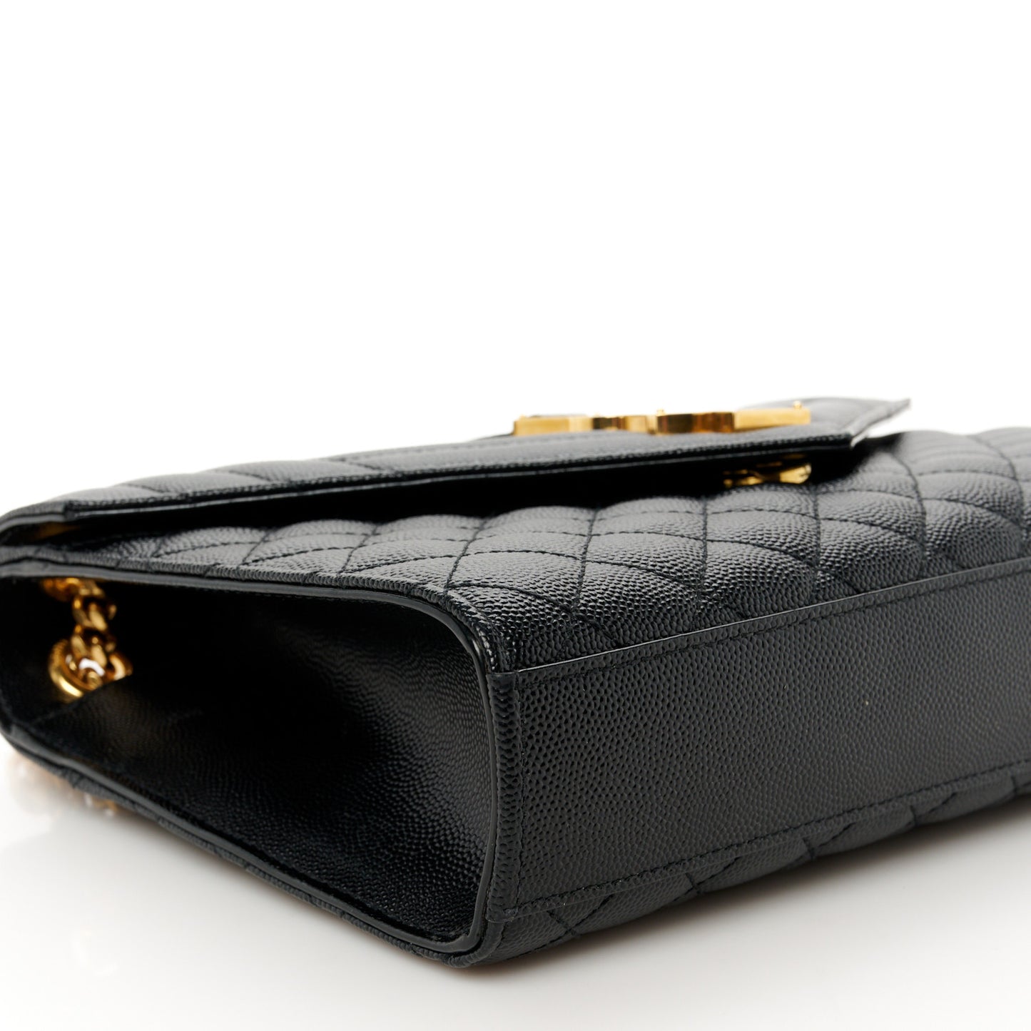 Grain De Poudre Textured Mixed Matelasse Triquilt Medium Monogram Satchel Black