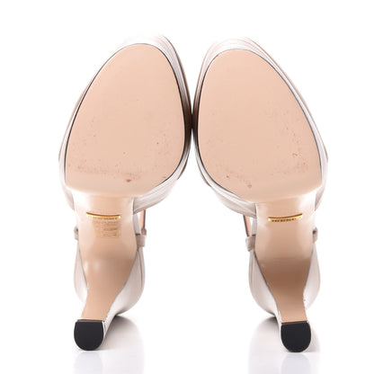 Gucci Malaga Kid Angel T-Strap Platform High Heel Pumps 35 Porcelain Rose 6 of 10
