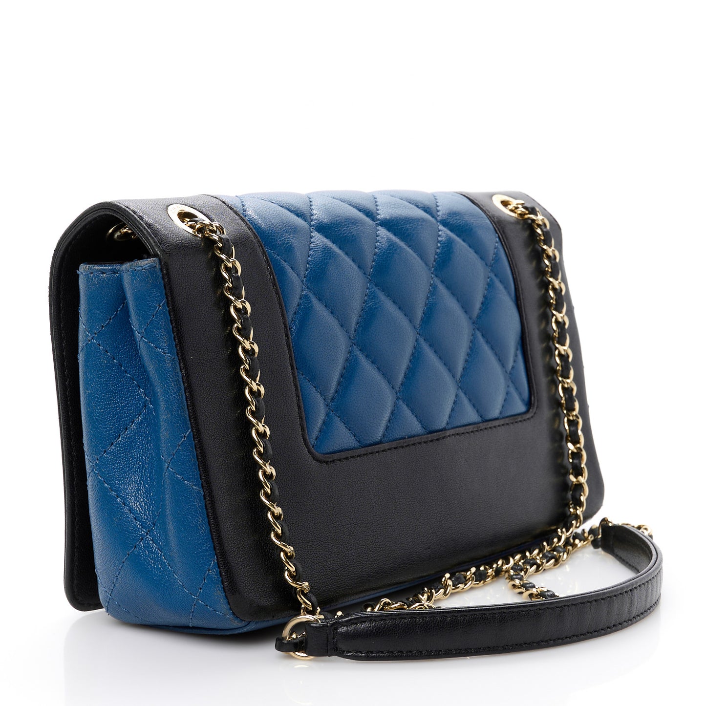Sheepskin Quilted Small Mademoiselle Flap Black Blue