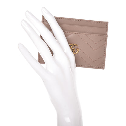 Gucci Calfskin Matelasse GG Marmont Card Holder Perfect Pink 2 of 7