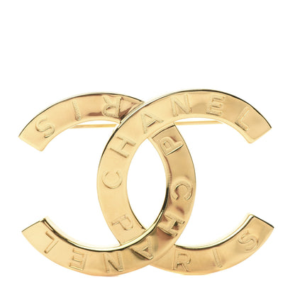 Chanel Metal Paris Button CC Large Brooch Gold 1 of 6