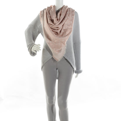 Louis Vuitton Silk Wool Monogram Denim Shawl Rose 2 of 6