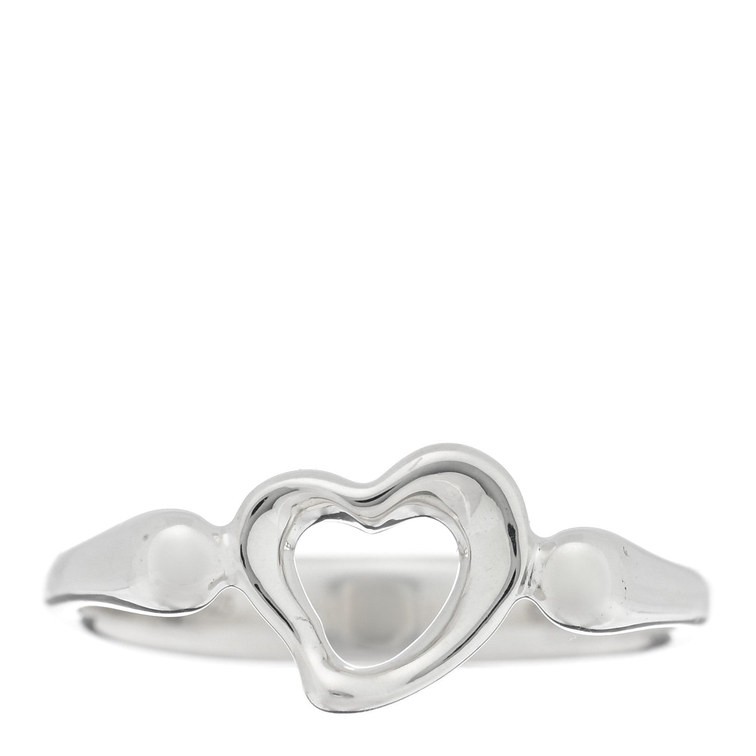 Tiffany Sterling Silver Elsa Peretti Open Heart Ring 56 7.5 1 of 4