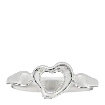 Tiffany Sterling Silver Elsa Peretti Open Heart Ring 56 7.5 1 of 4