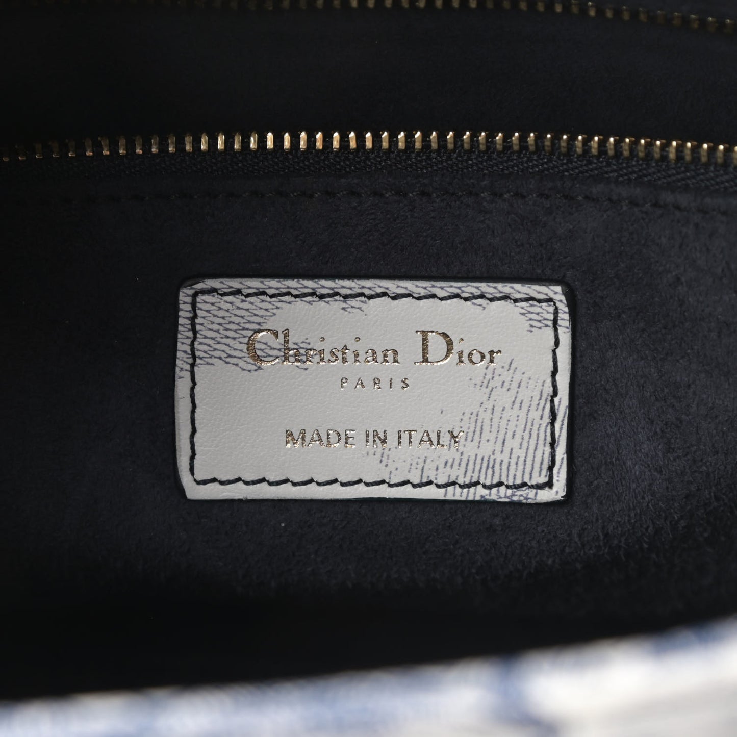Lambskin Embroidered Medium Palm Tree Toile De Jouy Lady Dior Blue