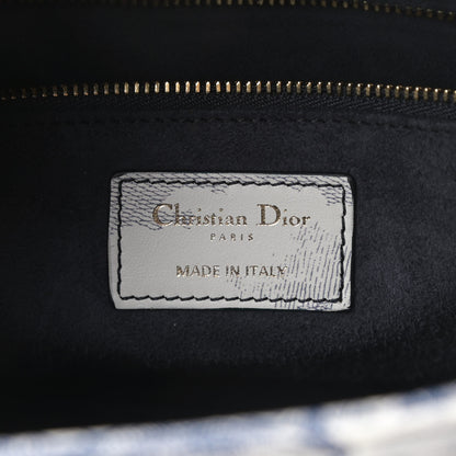 Christian Dior Lambskin Embroidered Medium Palm Tree Toile De Jouy Lady Dior Blue 6 of 11