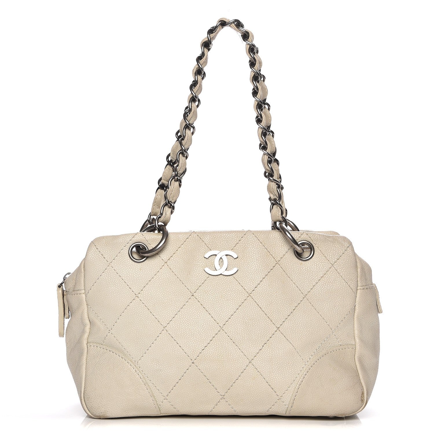 Chanel Distressed Caviar Outdoor Ligne Tote White 1 of 9