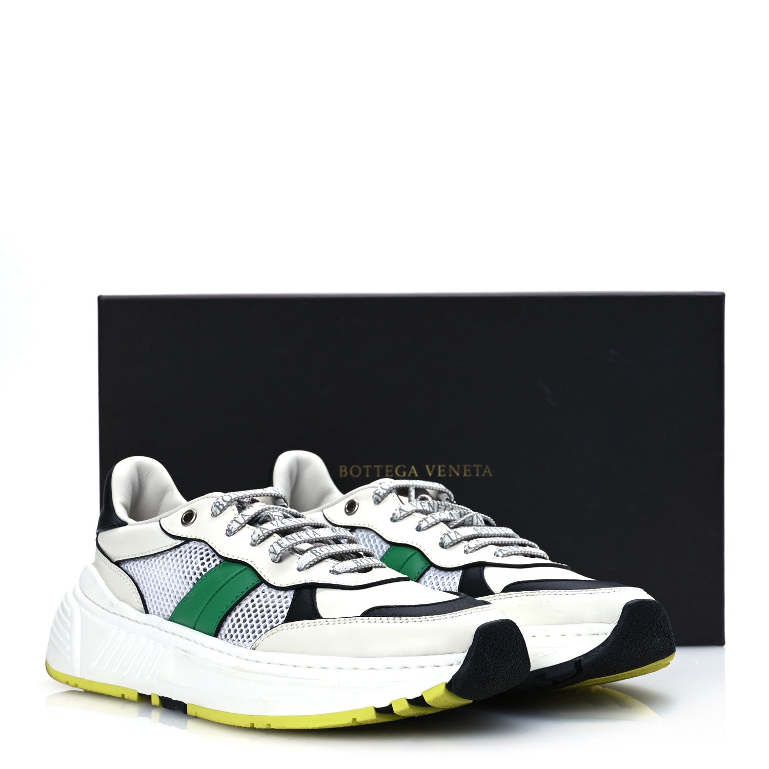 Bottega Veneta Calfskin Technical Mesh Speedster Sneakers 40 White