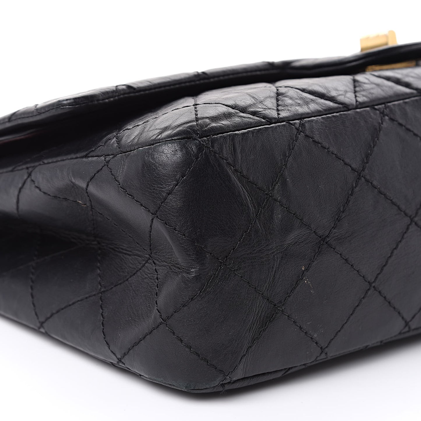 Aged Calfskin Quilted 2.55 Reissue 227 Flap Black